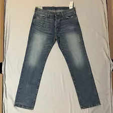 NWT Abercrombie & Fitch Classic Straight Jeans 34x32 Button Fly Blue Mens