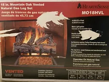 HearthSense Fireplace Logs 18"W Vented Gas Match Light Mountain Oak Natural