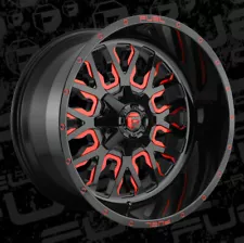 22 Inch Black Red Wheel Rim Fuel Stroke D612 22x12 FOR Jeep Wrangler Gladiator