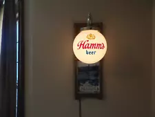 Rare Original Hamms Beer Bar Light Sign Canoe Not Beached