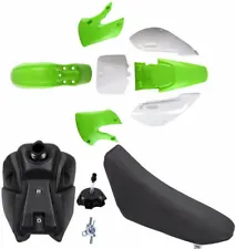 Plastic Fender Kit Fuel Tank Seat For Kawasaki KLX110 KX65 Dirt Bike 140cc 150CC (For: Kawasaki KLX110)