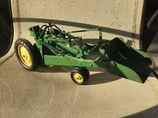 Vintage John Deere Tractor With Metal Bucket