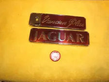 Jaguar 1995,1996 Vanden Plas rear trunk lid PLASTIC red Genuine OEM 3 Emblems