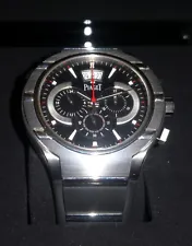 Piaget Polo FortyFive GMT Chronograph Titanium Black Dial Watch G0A34001 NIB NEW