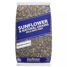 Wild Bird Feed, Sunflower and Grain, 20 lb Bag, Dry, Hot Sale