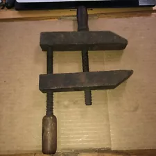 Antique Wooden Clamp Carpenter's Woodworking Primitive. Antique Ready To Work!