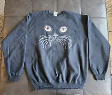 Vintage Gildan Black Cat Crewneck Sweatshirt Large