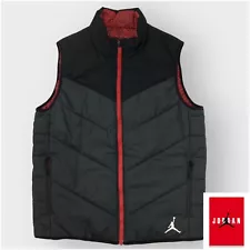 JORDAN BLACK & RED ELEPHANT PRINT REVERSIBLE VEST SIZE XL QUILTED PUFFER