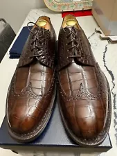 ITALIAN HAND MADE GENUINE ALLIGATOR BROGUE SHOES US SIZE 10 RETAIL $2500