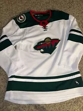 Adidas Climalite NHL Minnesota Wild Hockey Jersey Green/White 46 Men's E144