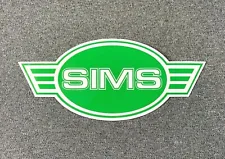 SIMS Wings Skateboard Sticker Large 6.25" Green sk8