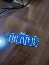 PORCELIAN THEATER ENAMEL SIGN SIZE 8X3 INCHES