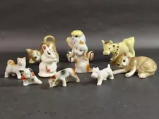 Ten Vintage Animal Figurines Porcelain Ceramic Various Sizes Collectible