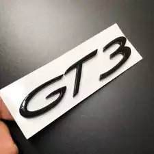 GT3 Glossy Black Racing Badge Decals Car Rear Trunk Lid Modified Sticker Emblem