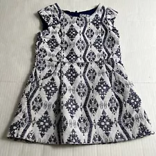 OshKosh Genuine Kids Jacquard A-Line Dress Diamonds Size 2T Victorian Elegant