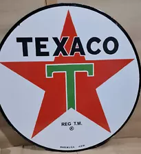 Texaco Porcelain Enamel Metal Sign 30 x 30 Inches 2 sided