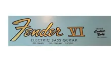 Fender Bass VI Gold Metallic Waterslide Headstock Decal 2 per listing