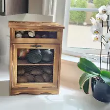 Wooden Countertop Potato and Onion Storage Bin Box, Rustic