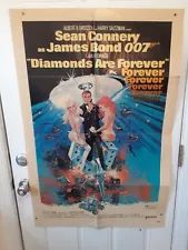 “DIAMONDS ARE FOREVER” Original Movie Poster 27”x41” 1971 James Bond 007 71/303