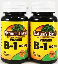 Nature's Blend Vitamin B-1 Supplement 100mg 100Tablets (pack of 2) EXP:08/2025