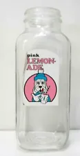 80's Slush Puppie Pink Lemon-Ade Snow Cone Syrup Glass Bottle Jar