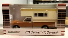 Greenlight 1971 Chevy C10 Cheyenne with Camper 1:64 Diecast Pickup 29838