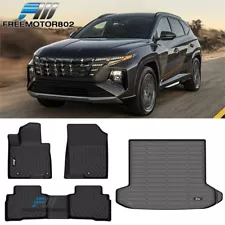 For 22-24 Tucson Hybrid 3D Molded Floor Mats Carpet & Rear Trunk Cargo Liner TPE