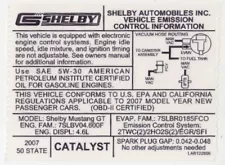 OEM 2007 Shelby GT-H Hertz GTH Emission Decal 4.6 Ford Mustang NEW OLD STOCK