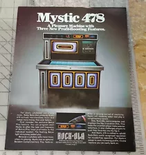 Rock-ola Mystic 478 45RPM Jukebox AD FLYER Sales Brochure Advertising - 1978