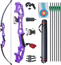 Archery 50" Takedown Bow and Arrows Set for Adults 30Lb 40Lb Metal Riser Right H