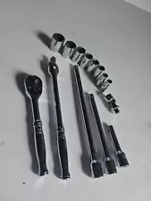 14pc SNAP-ON SOCKETS RATCHET EXTENSION ETC LOT SET