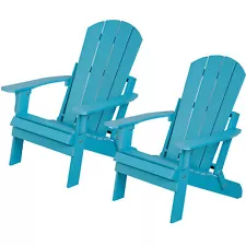 2X Adirondack Chairs Lawn Chairs Lounge Chair Weather Resistant for Deck Outdoor