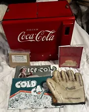 Vintage 1939 Coca Cola Cooler SALESMAN SAMPLE with SALES GLOVE