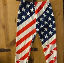 Women Full Length American Flag Leggings Great For The 4th Of July One size