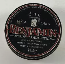 Vintage Benjamin Sheridan 500 5mm .20 cal 14.3 Grains Air Gun Pellets USA