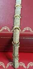 ‼️ SALE 10K YELLOW GOLD 2 CT STERLING SILVER GENUINE DIAMOND TENNIS X BRACELET