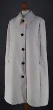 Ladies Monsoon Ivory White Wool Blend Sleeveless Poncho Coat Size M / L