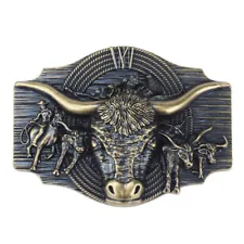 Longhorn Bull Belt Buckle for Men- Western Rodeo Texas Cowboy Large Belt Buckles