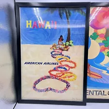 Hawaii Travel Poster Hula Dancer Lei Hawaii Surfer Beach Ocean Hawaii Prints 2