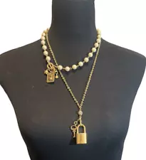 Cabi Necklace Lock&key And Faux Pearl&Diamond For Women’s Bundle Sale