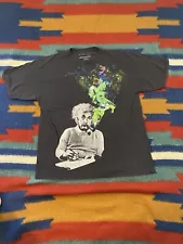 Albert Einstein Men’s T shirt Size X-Large Black Bold Multicolor Graphic