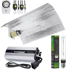 Vivosun 1000 Watt HPS Dimmable Grow Light System Kit Reflector Bulbs Timer New