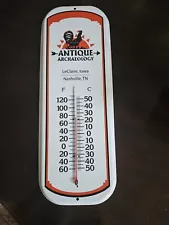 Antique Archaeology Wall Thermometer Advertising 15" X 6"