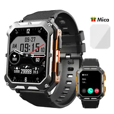 Military Smart Watches for Men Bluetooth Call (Answer/Make Call) 5ATM Waterproof