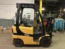 2016 Yale 3000 LB Solid Pneumatic Forklift with Truckers Mast