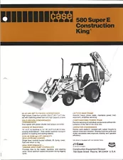 Original Case 580 Super E Construction King TLB Sales Brochure Form No. UD97183