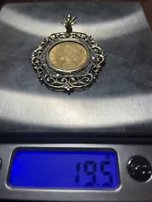 14k/21k 5dollar Gold Liberty Head 1893p Coin￼ Pendant/Charm With Diamonds 19.5g