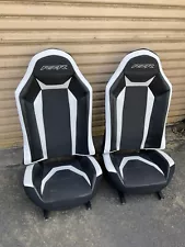 2-Polaris RZR XP1000 TURBO S SEATS BLACK/ WHITE / BLACK BLACK STITCH (2) BLEM #5