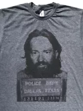 WILLIE NELSON MUGSHOT TEE $25 SIZES S-3XL FREE SHIP OUTLAW COUNTRY NEW T-SHIRT !