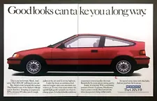 1990 Honda CRX HF Coupe photo "Good Looks Takes You a Long Way" 2-page print ad